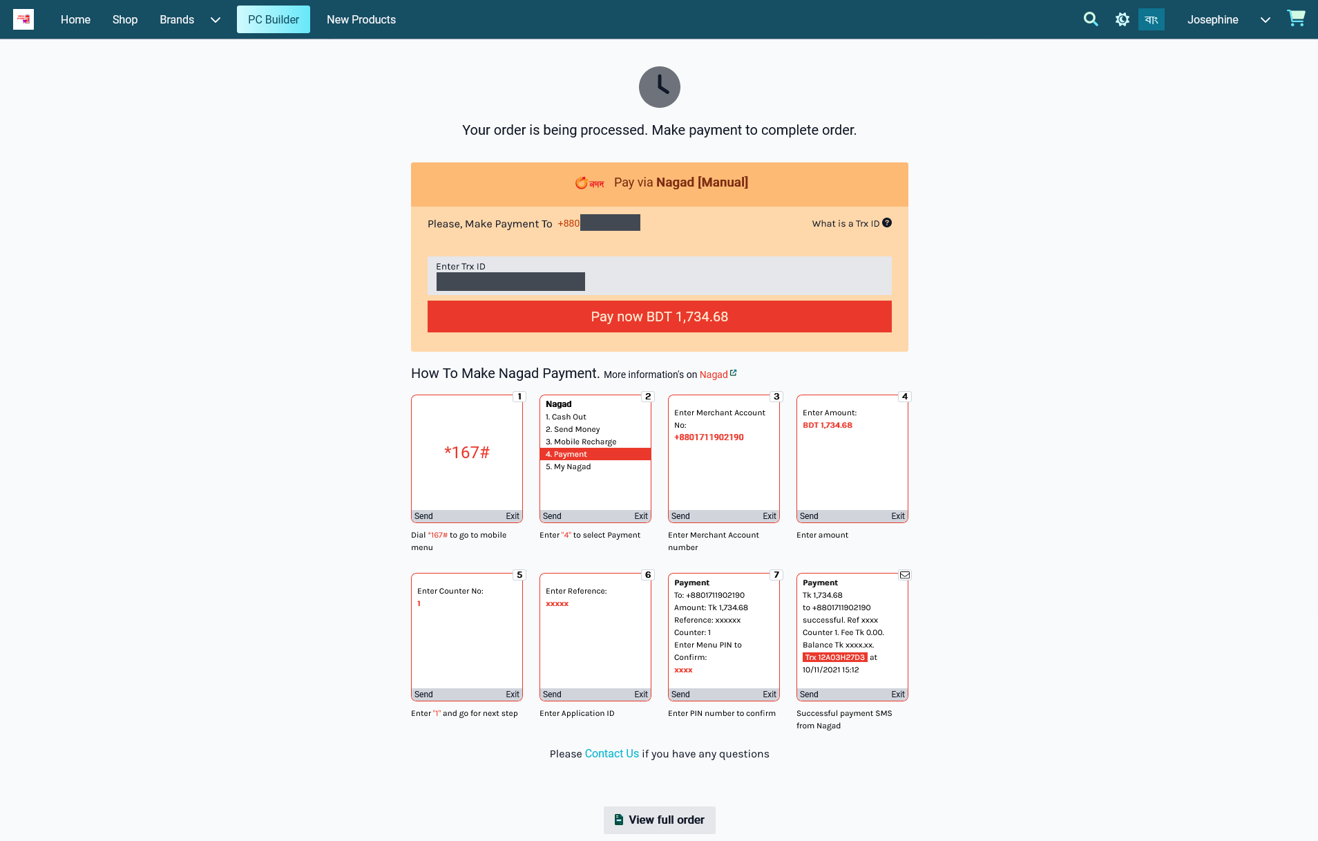 nagad payment without QR code