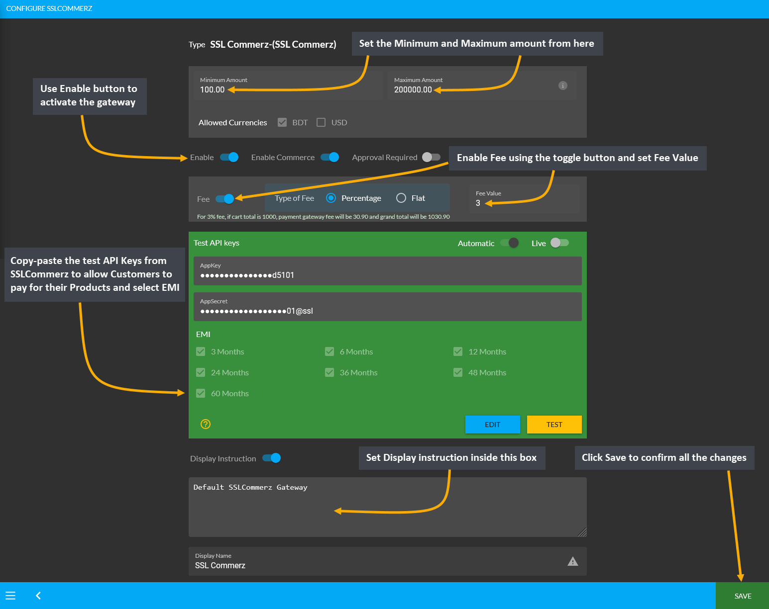 sslcommerz example