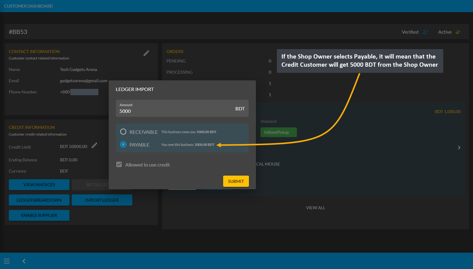 select import ledger payable