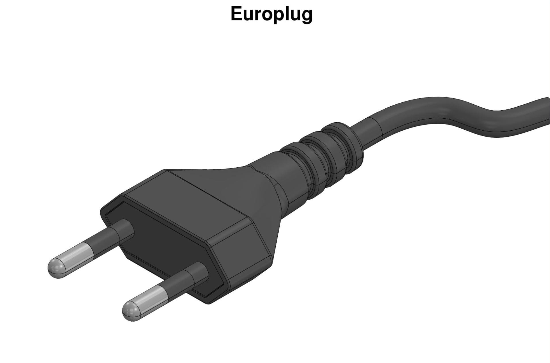 type-c europlugs, This plug with two round prongs is the most common plug internationally widely used in Europe, South America, and Asia.