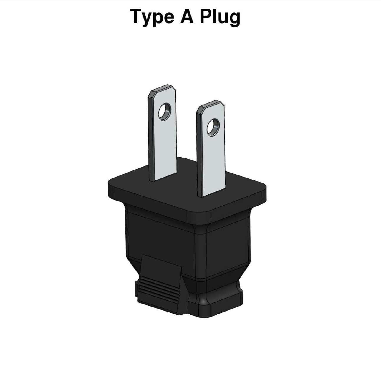 type-a plugs, This plug with two flat parallel prongs is considered standard mainly in the USA, Canada, Mexico, and Japan.