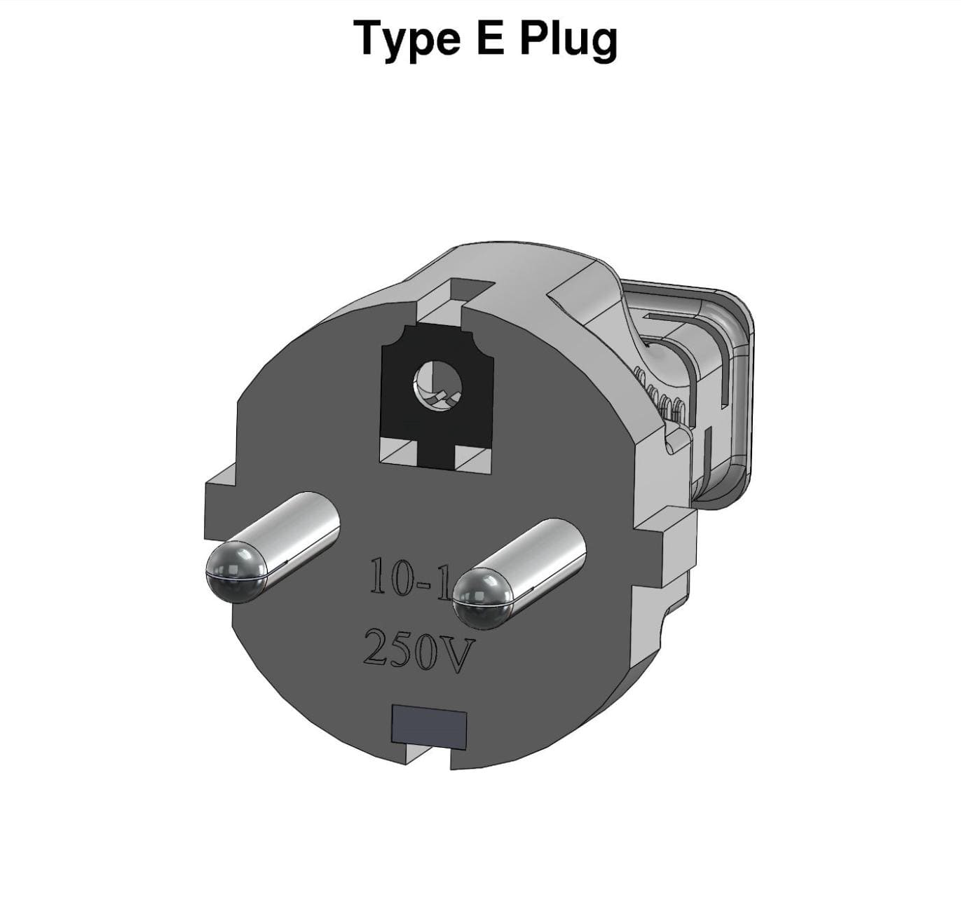 type-e plugs, This plug with two 4.8 mm round pins is used in France, Belgium, Poland, Slovakia and Czech Republic.