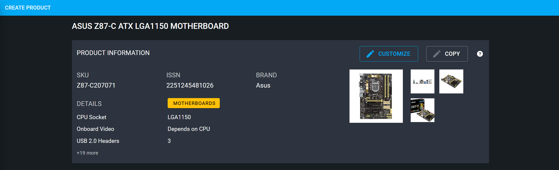 global product copy, Select Copy to edit all product details, images, and save everything as a standalone product.