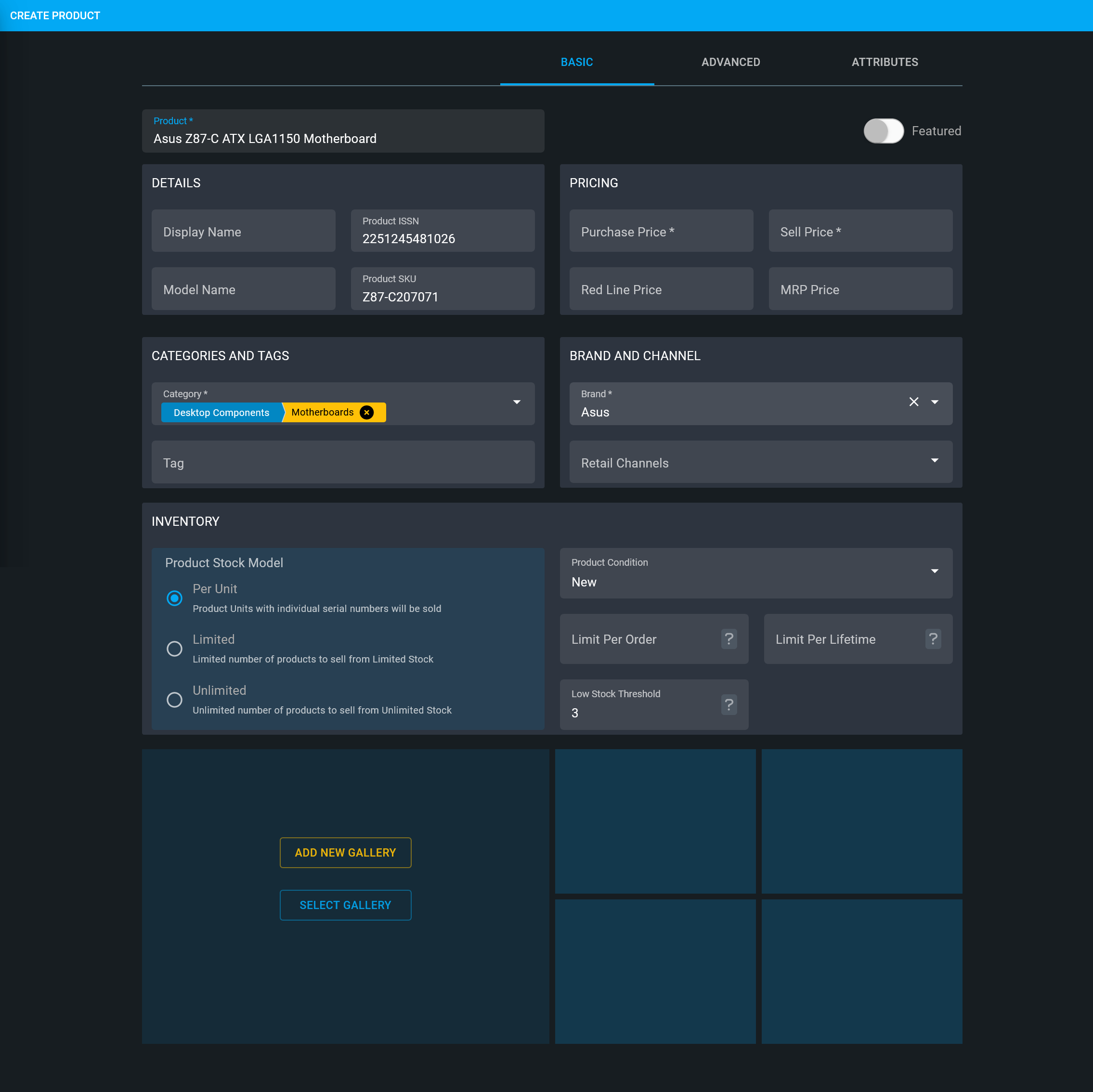 global product copy, Selecting Copy will detach the Global Product from the product template and make it a standalone product to edit any details and save those changes.