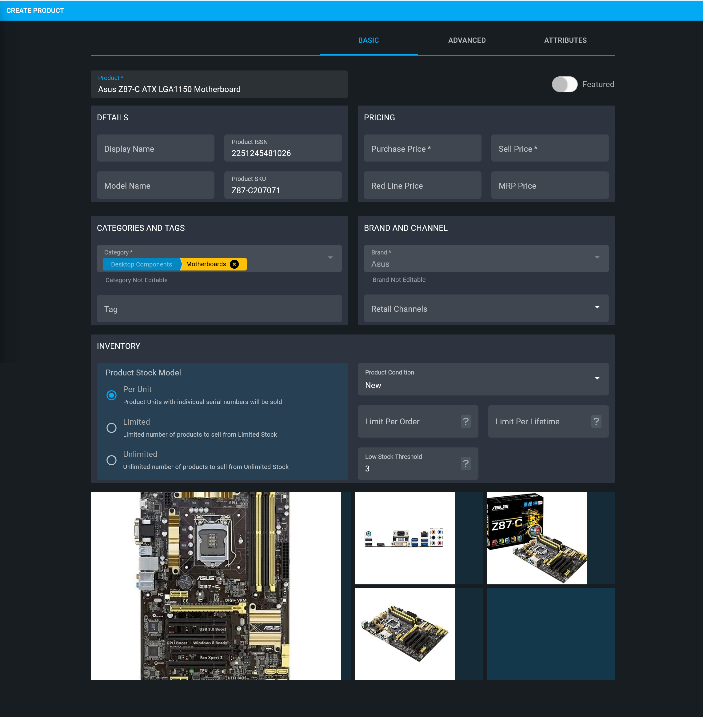 global product customize, Customize option will redirect to the Template Editor to allow customization of some Global Product details.